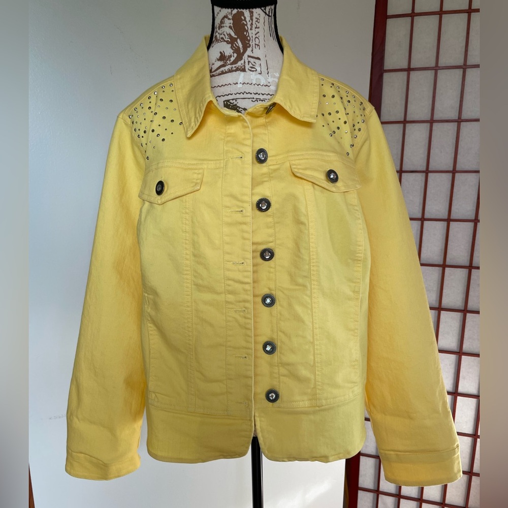 Christopher & Banks Yellow Denim Jacket, Size XL